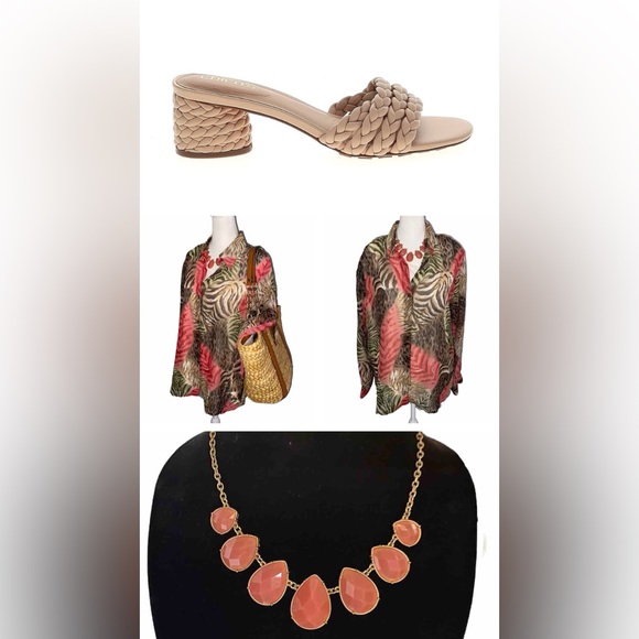 Beautiful Peach Adjustable Statement Necklace - Picture 12 of 12